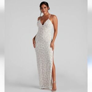 Dixie Lace Mesh High-Slit Formal Dress Size XS